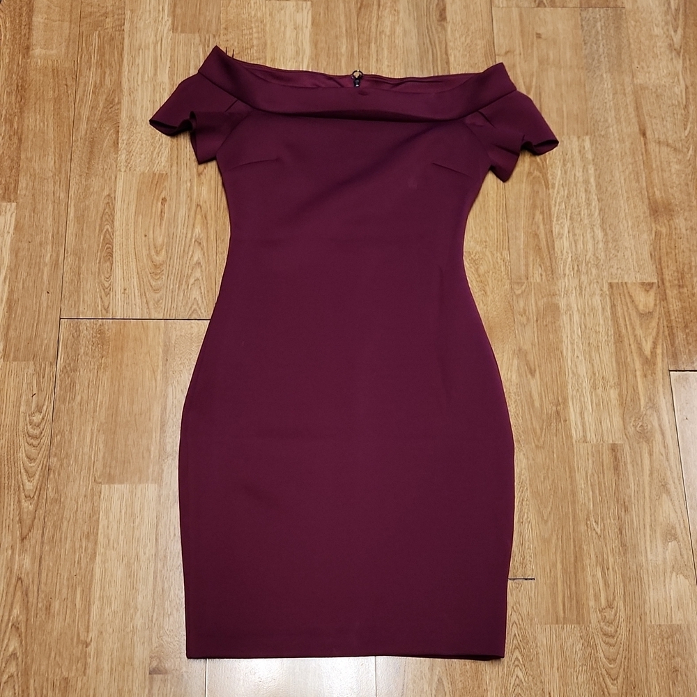 Guess scuba knit burgundy bodycon dress sz XS
